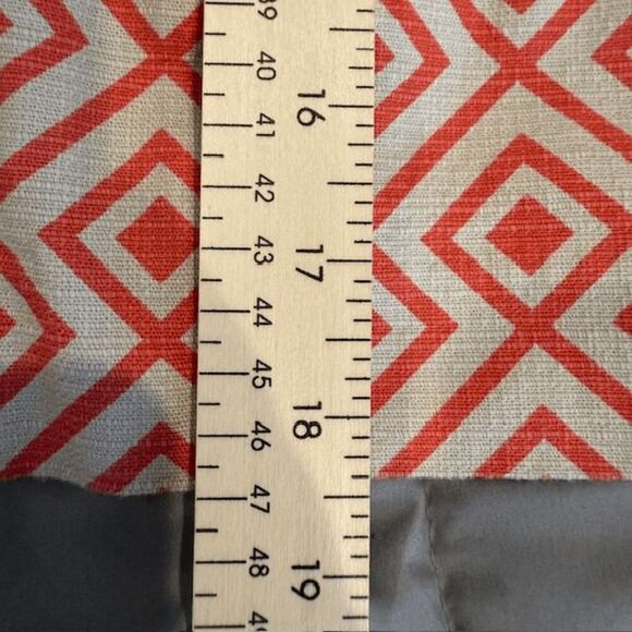 Ann Taylor Petite Pencil Skirt Stretch Back Zipper Geometric Cream Coral Size 00 - Picture 9 of 10